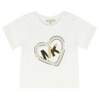 Girls Ivory Logo T-Shirt, 1, hi-res